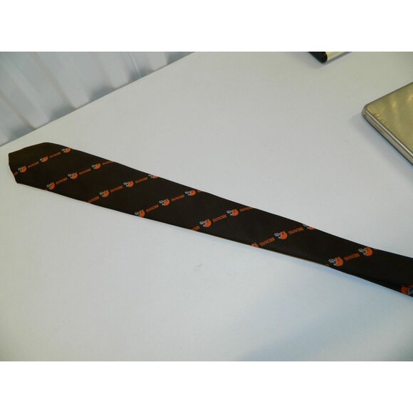 Cleveland Browns Mens Ralph Marlin Brown Polyester Tie With Orange Helmet Design - Picture 7 of 8